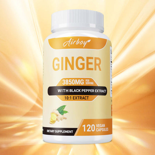 Ginger Capsules - with Black Pepper Fruit, Supports Immune and Digestive Health - 120pcs