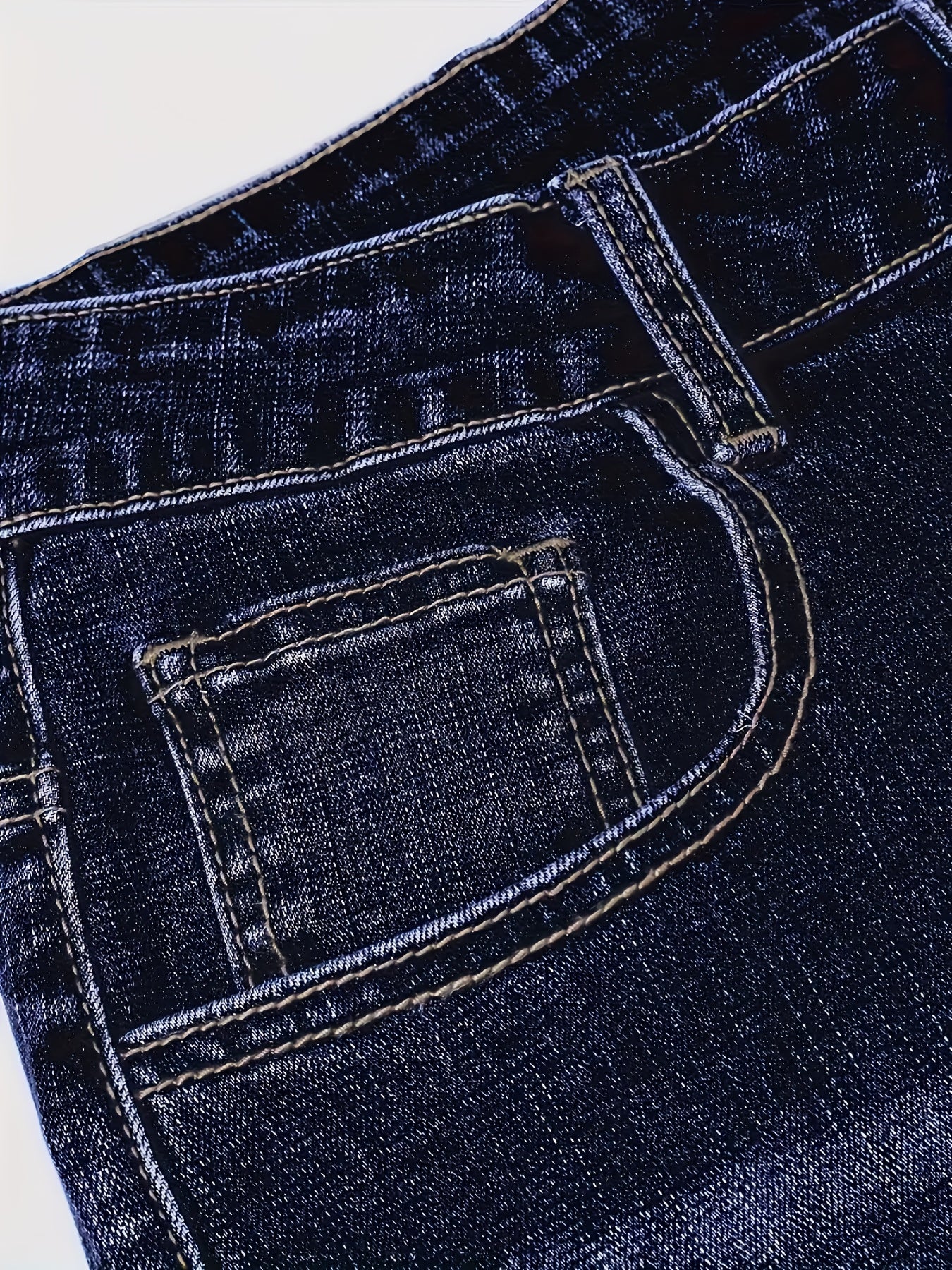 2025 New Men'S Slim-Fit Straight Leg Faux Denim - Stretch Soft Faux Denim Pants with Elastic Waist & Built-In Zipper Closure, All-Season Comfort, Classic Blue Washed Casual Trousers for Casual Attire, Office & Semi-Formal Out