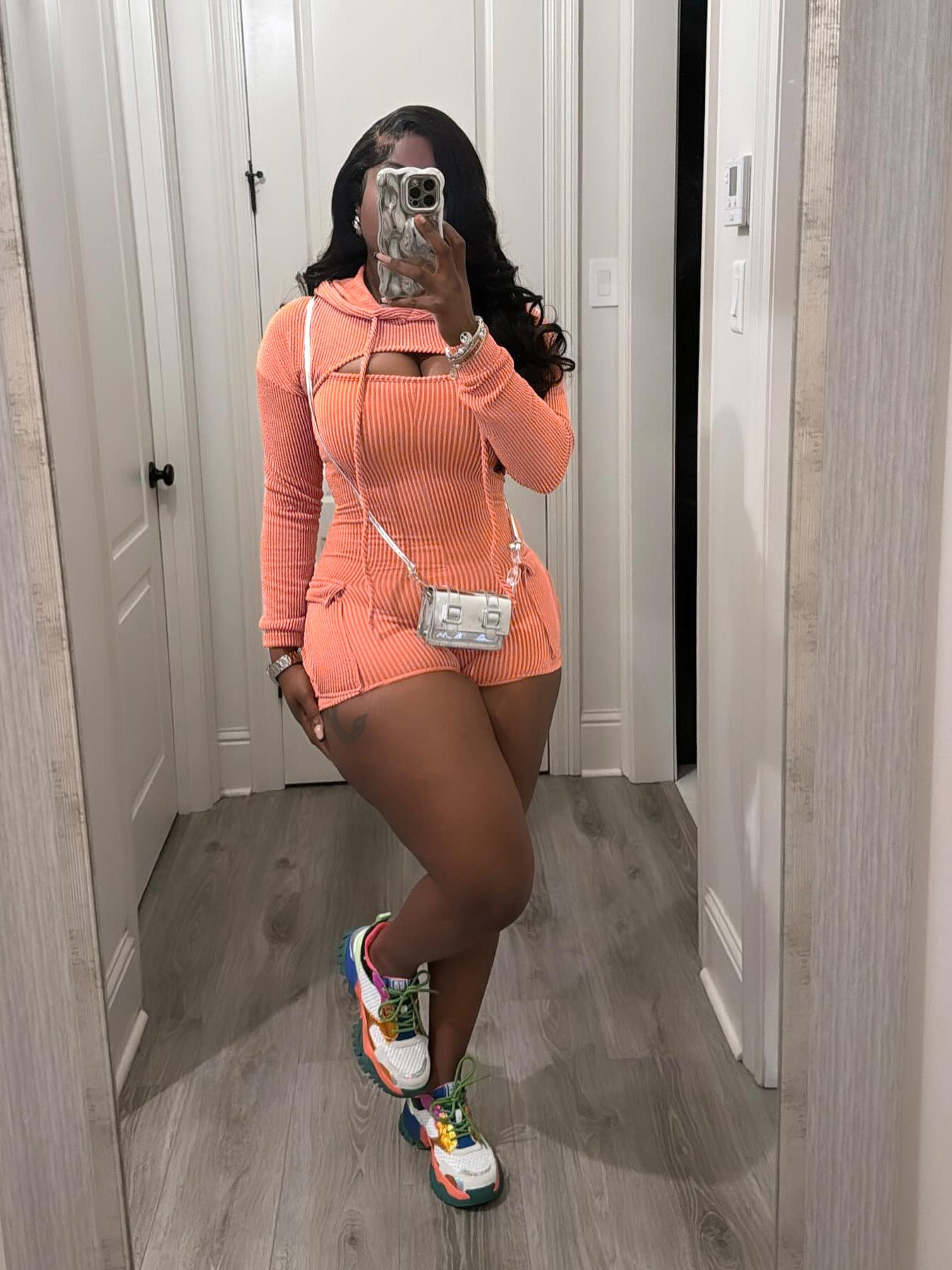Tops Removable Long Sleeve Hoodie Cargo Shorts Bodysuit Women Sleeveless Rompers Bodysuit Summer Fashion Textured Bodycon Cargo Short Jumpsuits Outfits