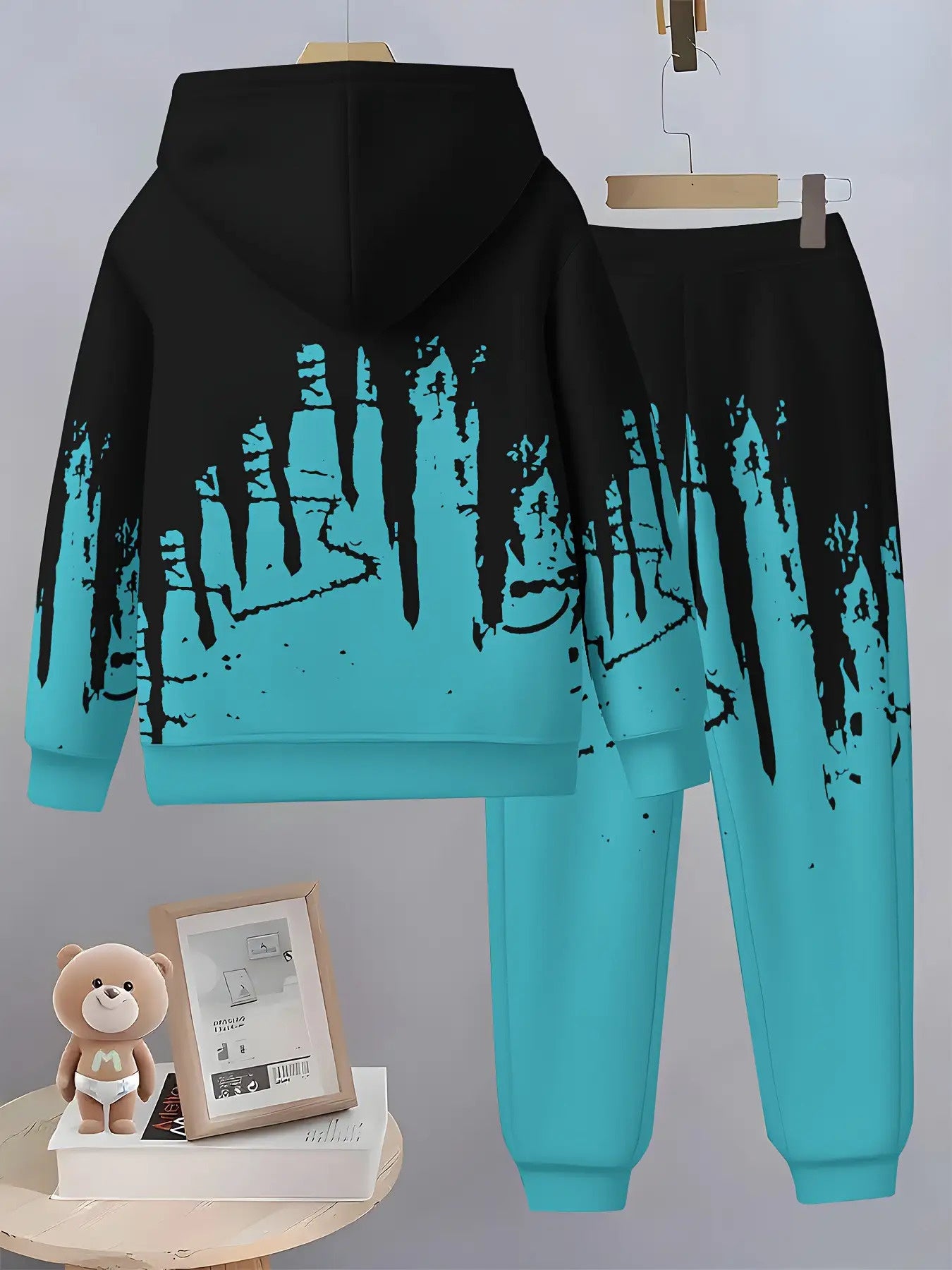 2025 Trendy Boys' Hooded Sweatshirt & Sweatpants Set