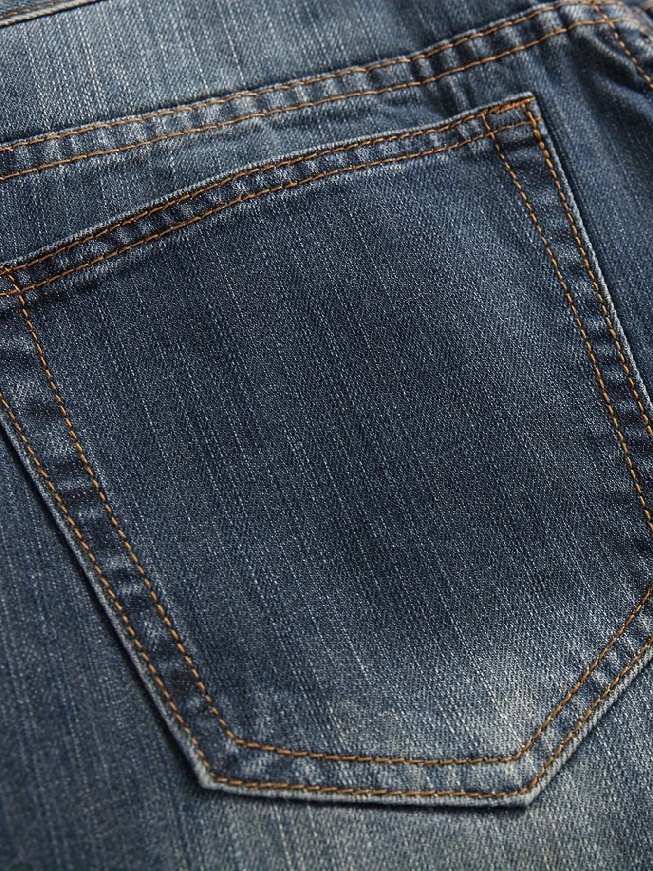 [Dark Blue Slim Fit Jeans] Dark Blue Slim Fit Ripped Straight Leg Jeans - Men's Casual