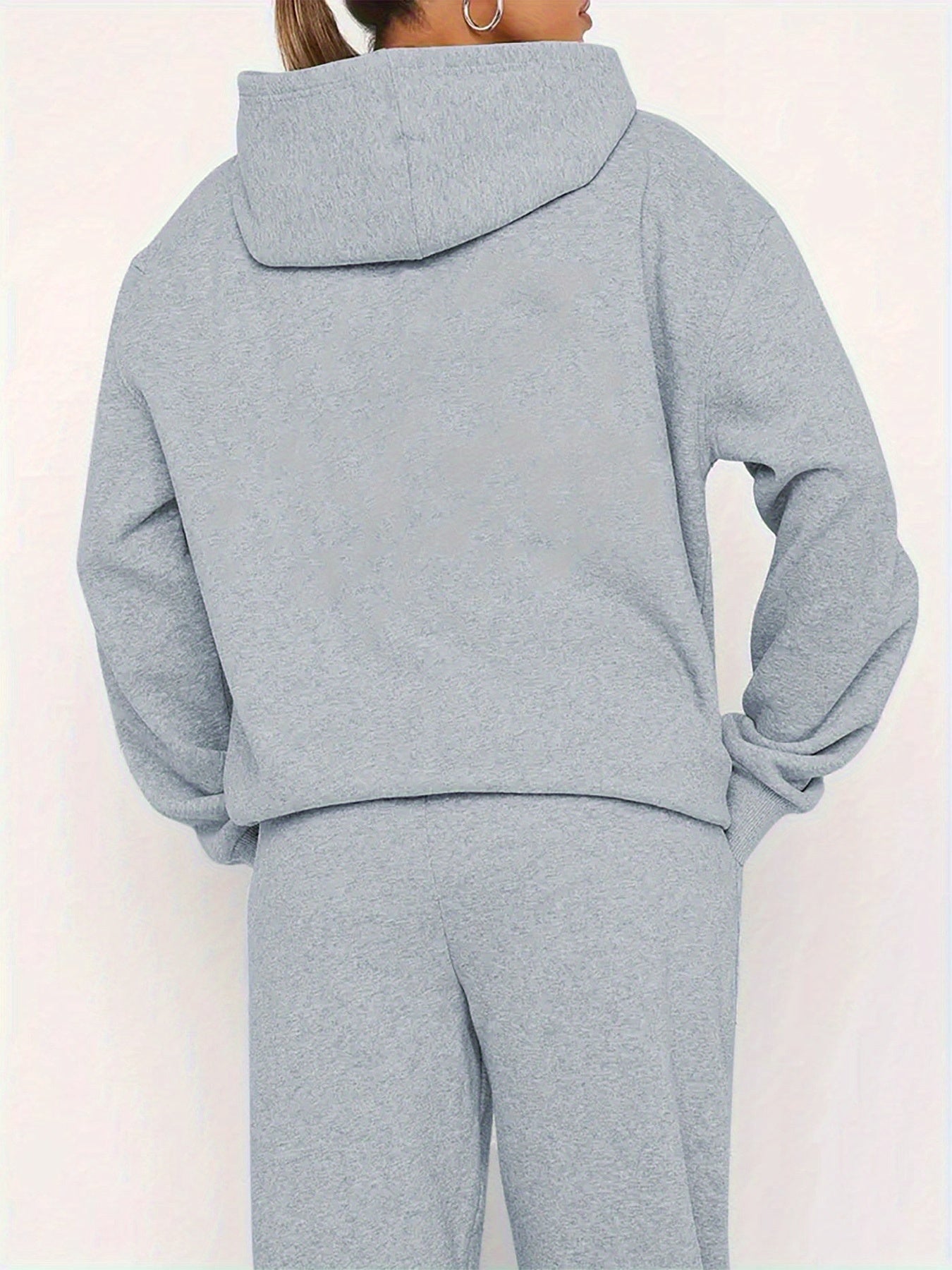 Women'S Casual Two-Piece Set - "Blessed" Print Hoodie & Sweatpants, Cozy Fall/Winter Outfit with Drawstring Waist, Long Sleeve Pullover & Joggers, Casual Wear, |casual Style|drawstring Waistband, Sweater Set