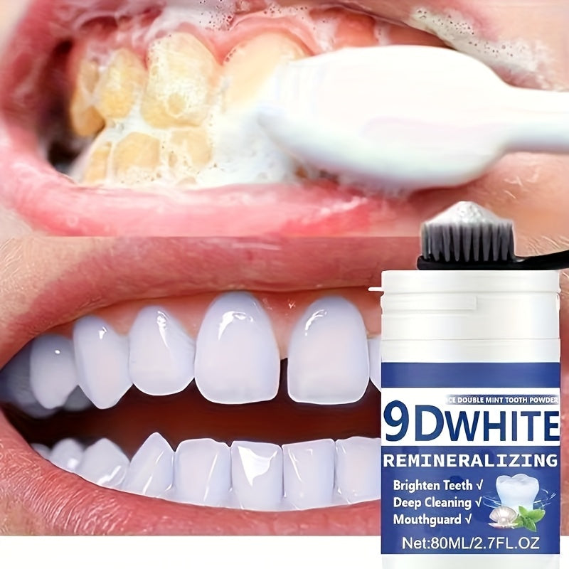 9D White Remineralizing Hydroxyapatite Tooth Powder, Tooth Powder, Deep Cleaning, Fresh Breath, Ideal for Oral Health & Hygiene Gift for Women Men, Breath Freshener, Toothpaste, Tooth Cleaning Powder for Daily Life