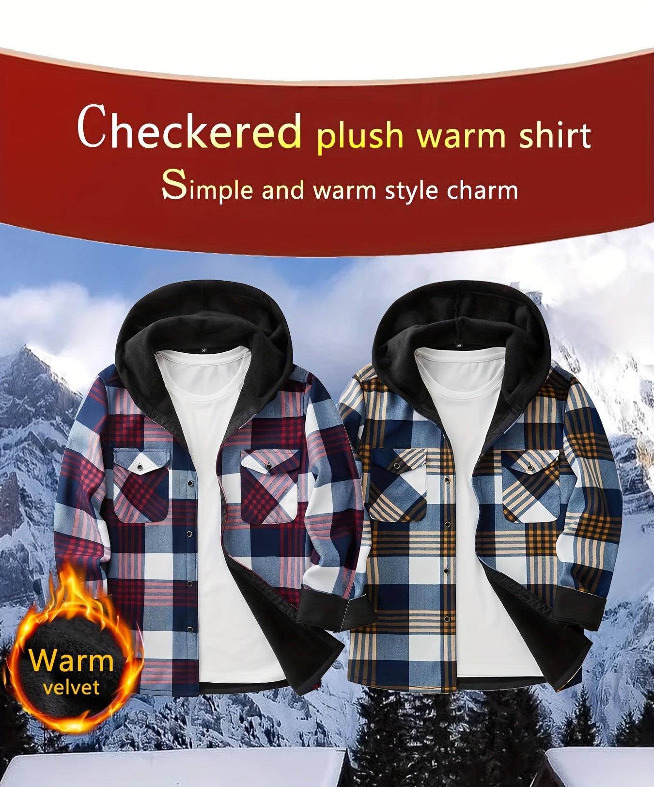 Teens Flannel Shirt - Fleece Lined Hooded Plaid Shirt for Baggy and Oversized - warm Winter Jacket - Christmas Halloween Gift, for Teenager
