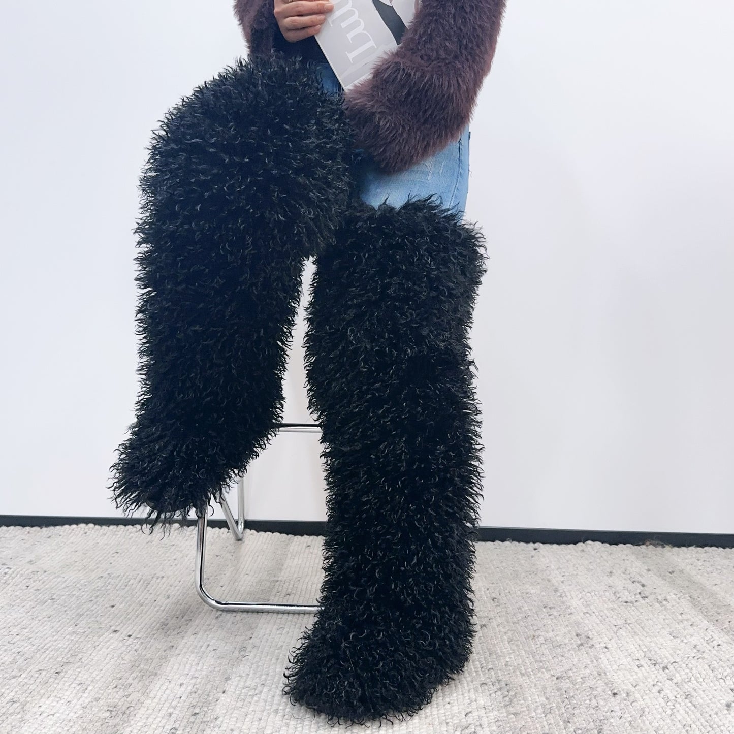 Women'S Winter Over-the-Knee Boots - Slip-On Thick Platform Heel, / Brown/Red/ - Non-Slip Rubber Sole - Formal & Casual Outfits - Cold Weather, Snow Boots For Women, Snow Boots, Boots For Women, Womens Snow Boots, Ladies Snow