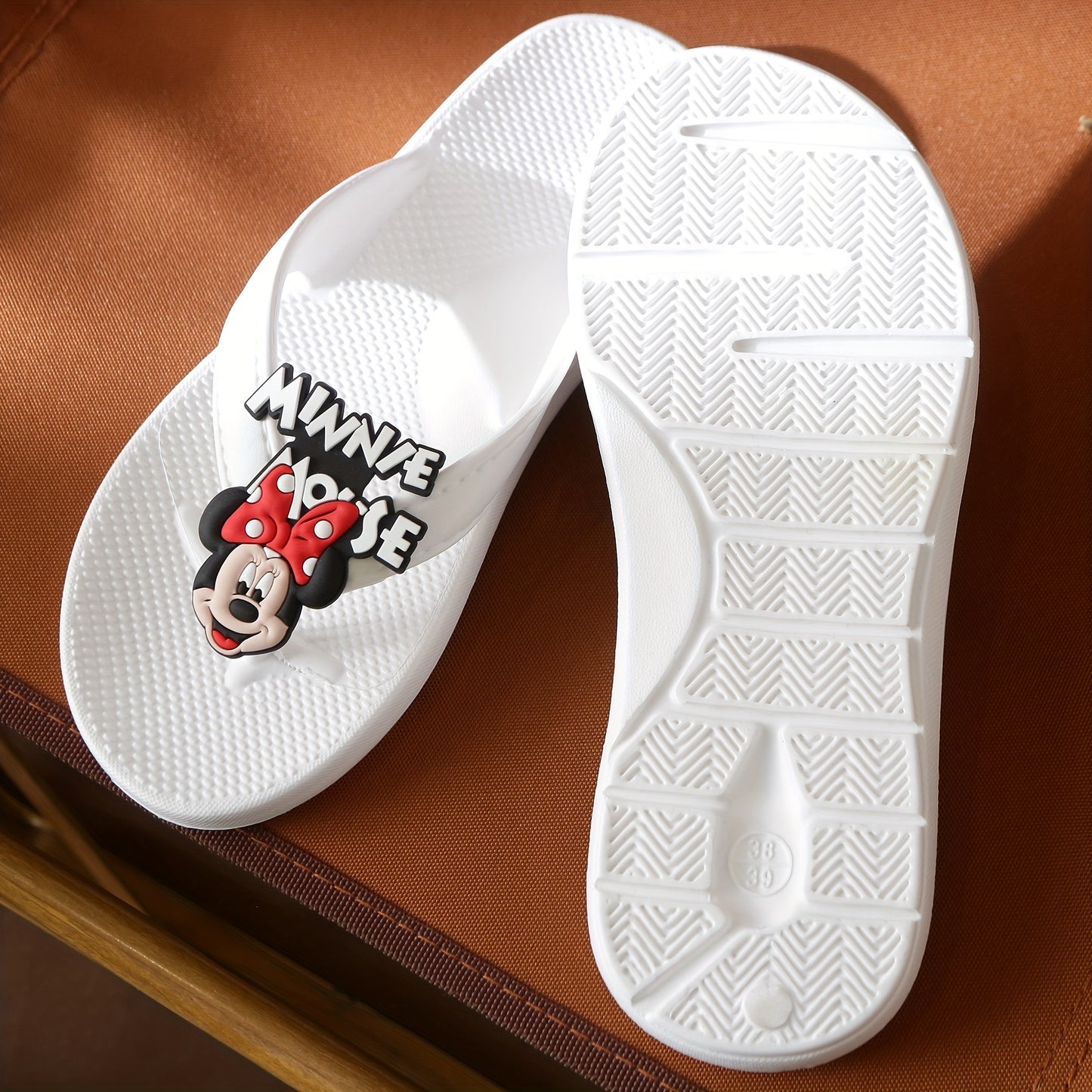 Minnie Mouse EVA Flip-Flops - Comfortable, Non-Slip, All-Season Sandals with Adjustable Strap, Ideal for Beach, Pool, and Outdoor Activities, Casual Footwear | Playful Design | Adjustable Strap Sandals