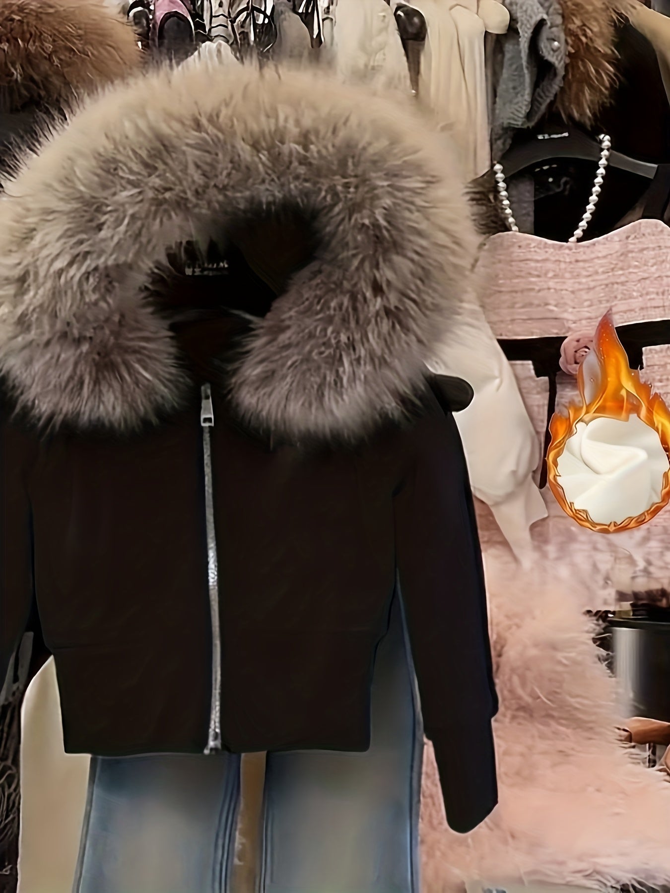 Girls' 2025 New Arrival Plush Lined Hooded Winter Jacket - Allover Coat with Pockets, Warm Outerwear for 8-15 Years, Machine Washable Cold Weather Clothing Suitable for 8-15 Years