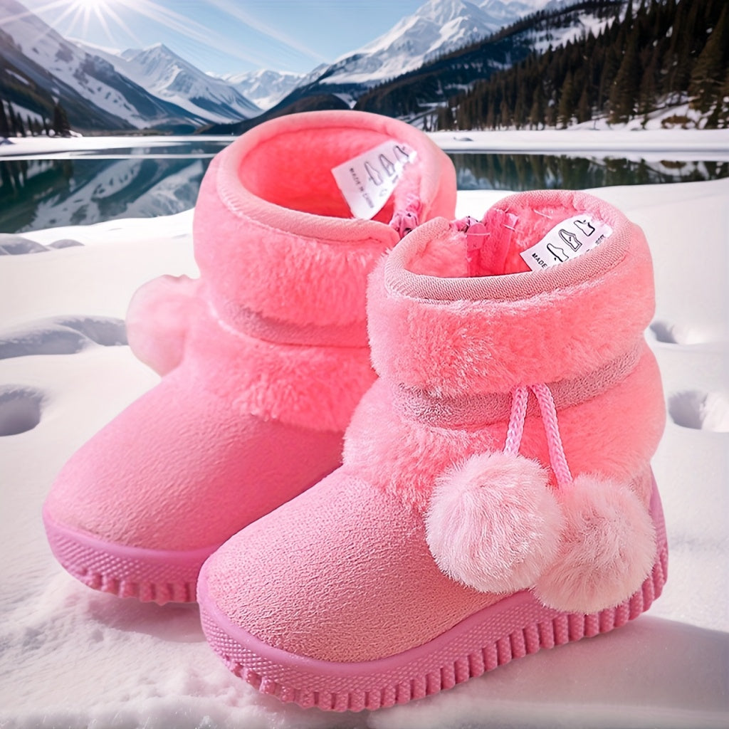 Children's Snow Boots, Thickened and -Lined, Outdoor Non-Slip Soft Warm Shoes for Boys and Girls, Cross-Border Thick-Soled Boots