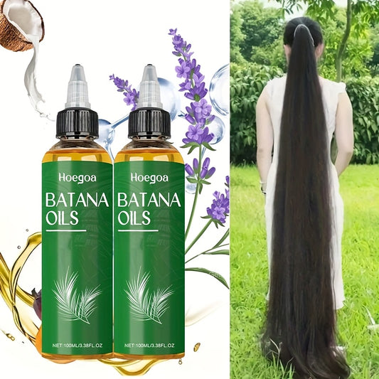 2pcs Batana Oil Hair Care Essential Oil, Nourishing And Moisturizing Hair, Long-lasting Smooth, Cold Pressed Batana Oil, Enriched Palm Oil, for Hair & Scalp, Moisturizing Care for Dry Hair, Suitable for All Hair Types, Mother