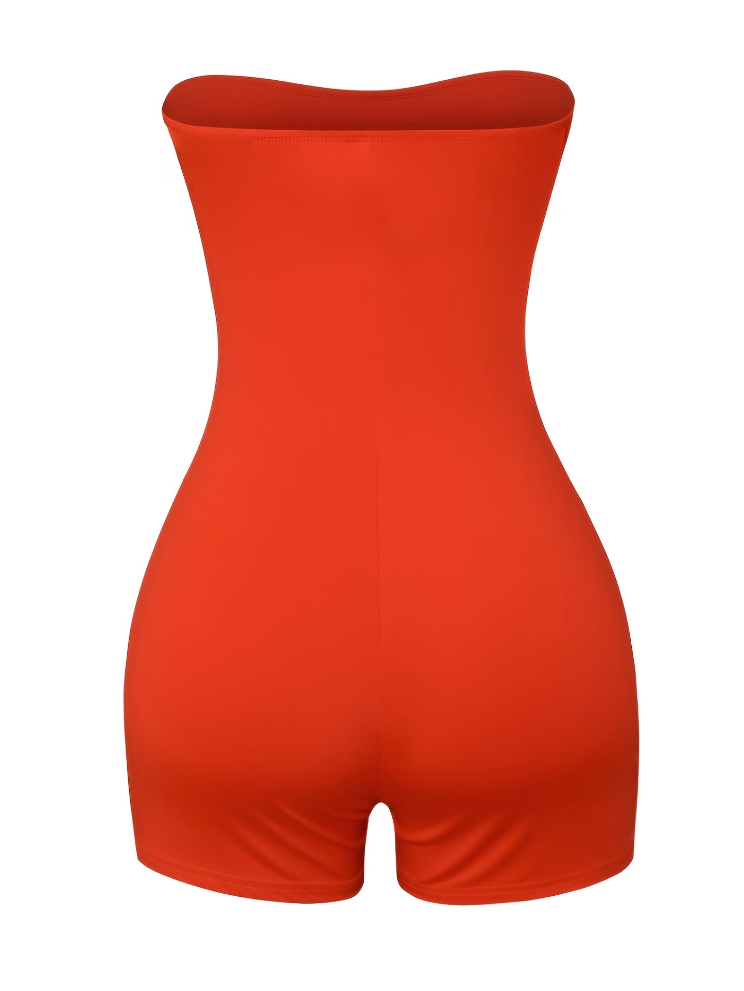 [Polyester Off-Shoulder Jumpsuit] Summer Perfect Polyester Off-Shoulder Bodycon Jumpsuit for Women - Solid Color, Casual Style, Machine Washable