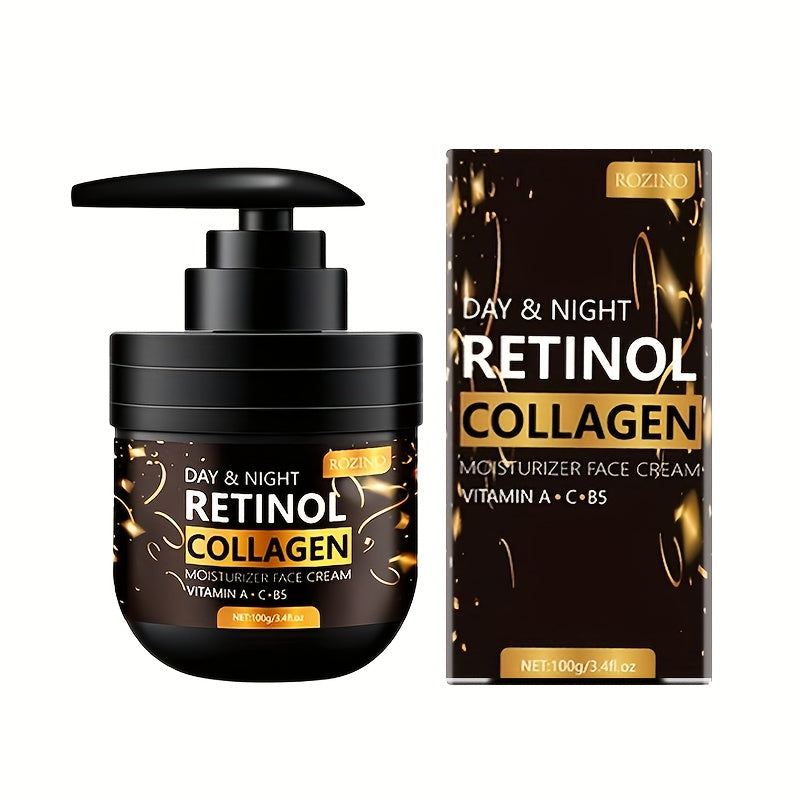 Retinol And Collagen Moisturizing Cream Enriched with Vitamin C And Hyaluronic Acid Provides Deep Hydration, Instantly Tightens And Lifts, And Enhances Skin Brightness. Suitable for All Skin Types, It Can Be Used Both Day And