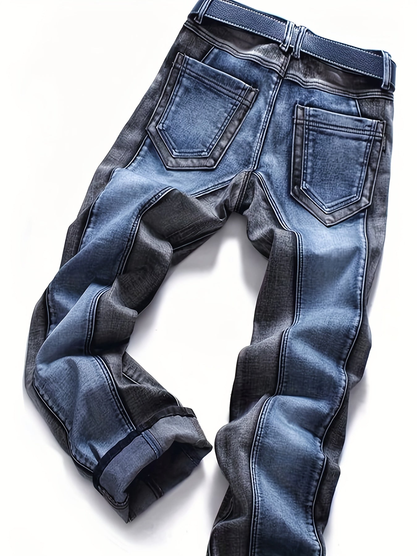 Men'S Mid-rise Fashion Splice Stretchy Skinny Jeans