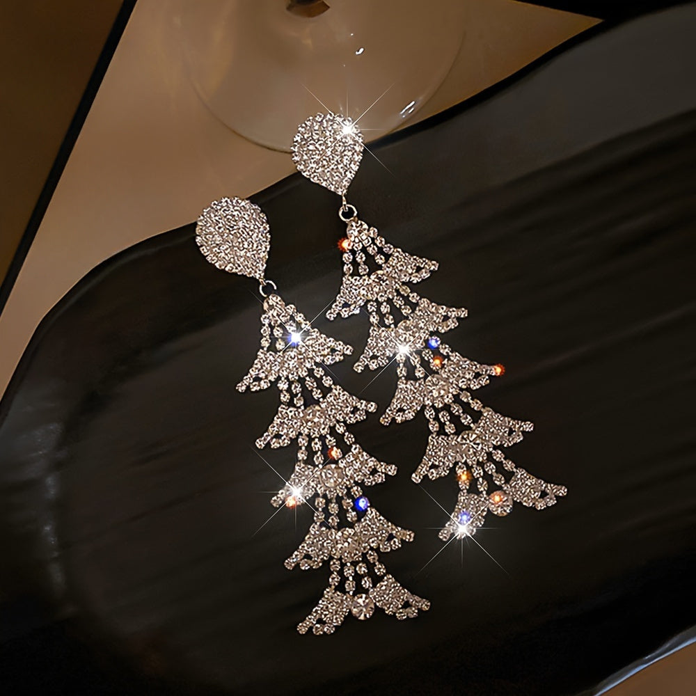 Chic 2pcs Set: Women's Long Geometric Cube Pendant Earrings - Perfect for Parties and Everyday Shines