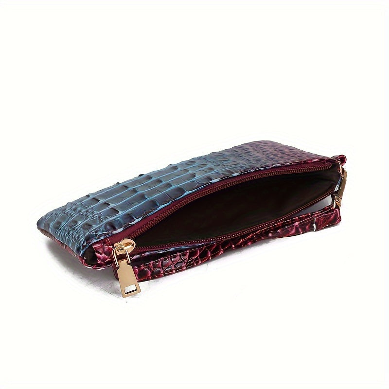 2pcs Crocodile Print Handbag Set - Fashionable Vintage Style, Multi-Functional Top Handle Crossbody, Business Clutch & Coin Purse - Spacious, Secure, Ideal for Everyday Chic