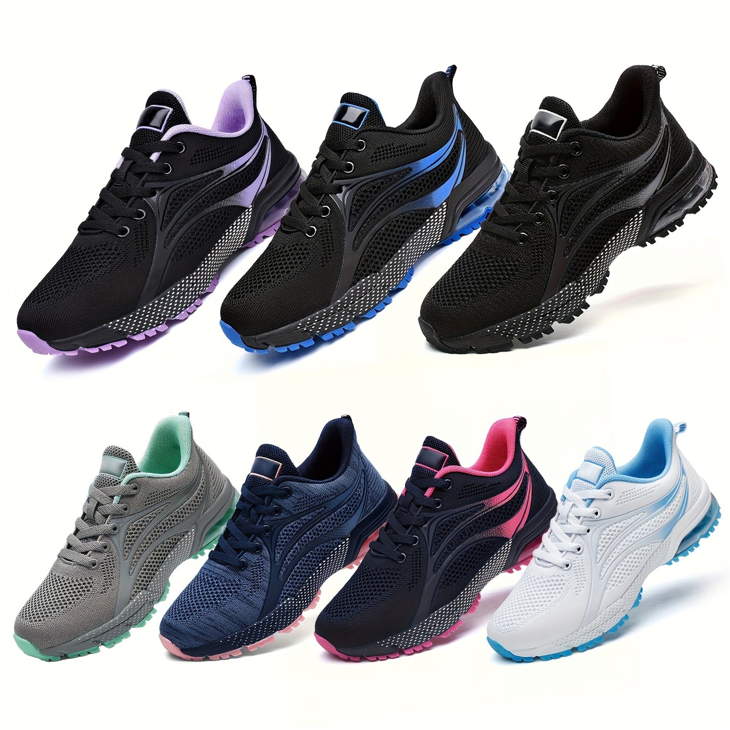 Womens Air Running Shoes Non Slip Womens Tennis Shoes Womens Walking Shoes Mesh Air Cushion Sneakers For Gym Workout Sports