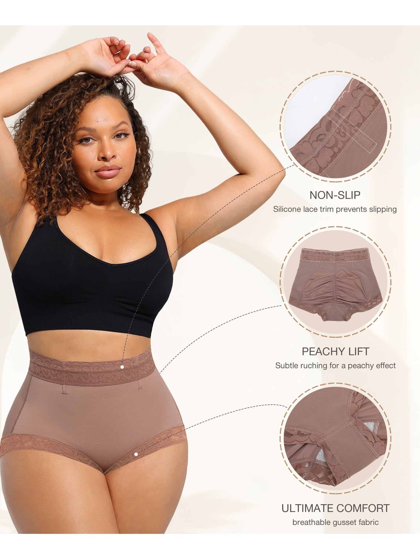 Tummy Control High-Waist Shapewear Panties - Butt Lift, Warmth, Non-See-Through, Nylon/Spandex Blend, Solid Color