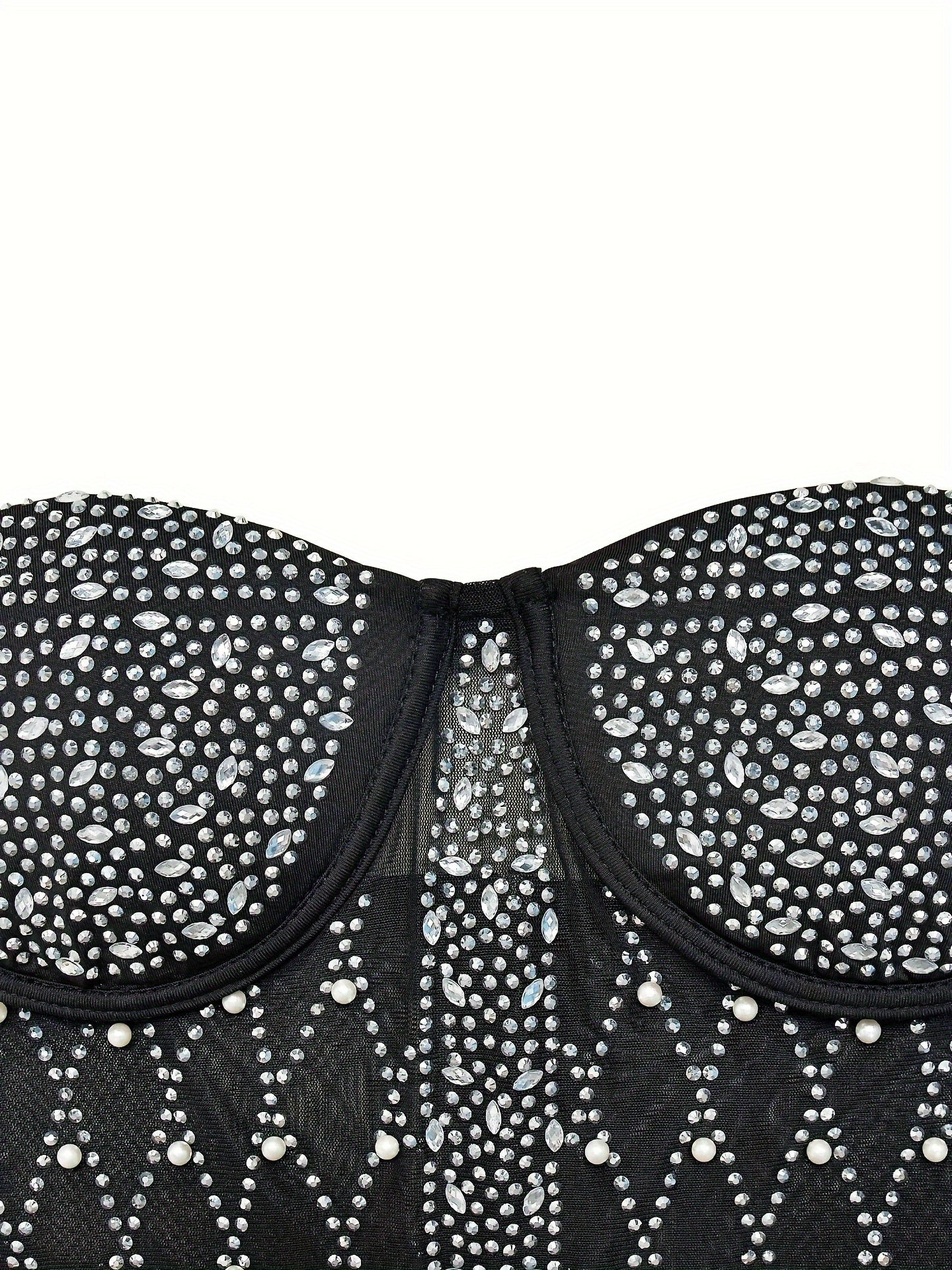 Rhinestone Choker Neck Romper Jumpsuit - Sexy Backless Design, Feather Hem, Perfect for Spring and Summer, Women's Clothing