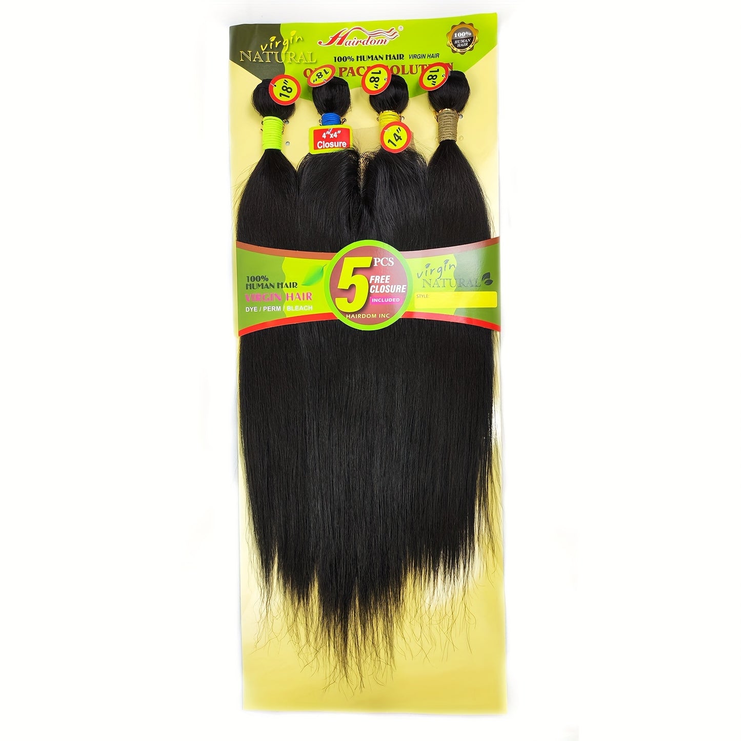 4 Bundles 12 Inch Straight Human Hair Weave with 4x4 Free Part Lace Closure - Natural Black Color, 100% Human Hair Extensions for Women, All Ethnicities, Versatile Hair Styling | Natural Hairline | Human Hair Bundle