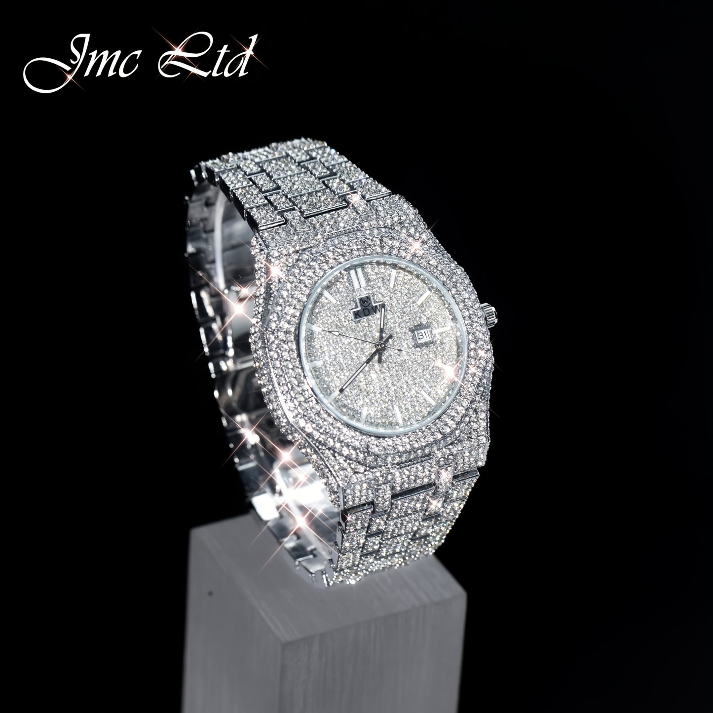 Luxury Hip Hop Bling Watch West Coast Style Rhinestone Wristwatch, High-End Glow-in-the-Dark Timepiece for Rappers, Christmas Valentine's Thanksgiving Gifts