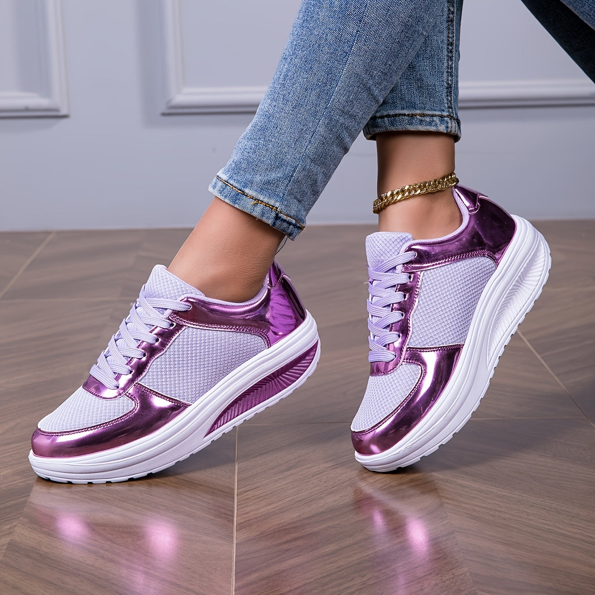 Purple Bright-faced Sports Shoes For Men And Women Summer Breathable Mesh Surface Lightweight Running Shoes Fitness Training Skip Rope Women'S Casual Shoes Comfortable Soft Sole Travel Walking Shoes Large Size Couple Thick So