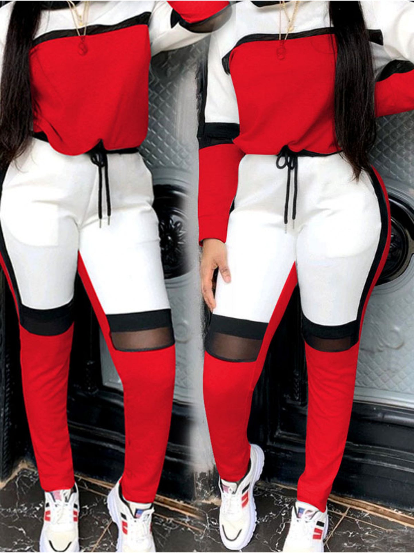 2pcs Women's Shapewear & Athletic Training Suit - Full-Body Panel Set with Tummy Control, Butt Lifter & Hip Enhancer, Color Block Sportswear for Gym, Dance, Yoga - Machine Washable 2pcs Outfit