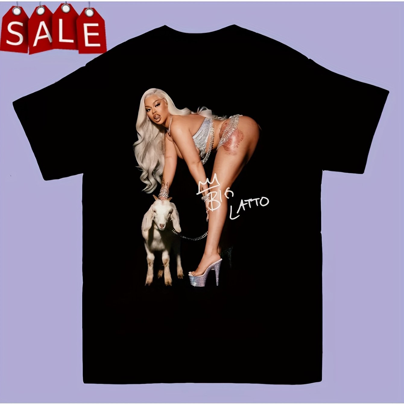 Unisex Sweatshirt Latto Sexy T-Shirt Short Sleeve Cotton Black Men All Size Classic Perfect for Outdoor Activities and Everyday Wear Tee Shirt Suitable for all seasons 1XL to 5XL SIZE t-shirt, Plus Size