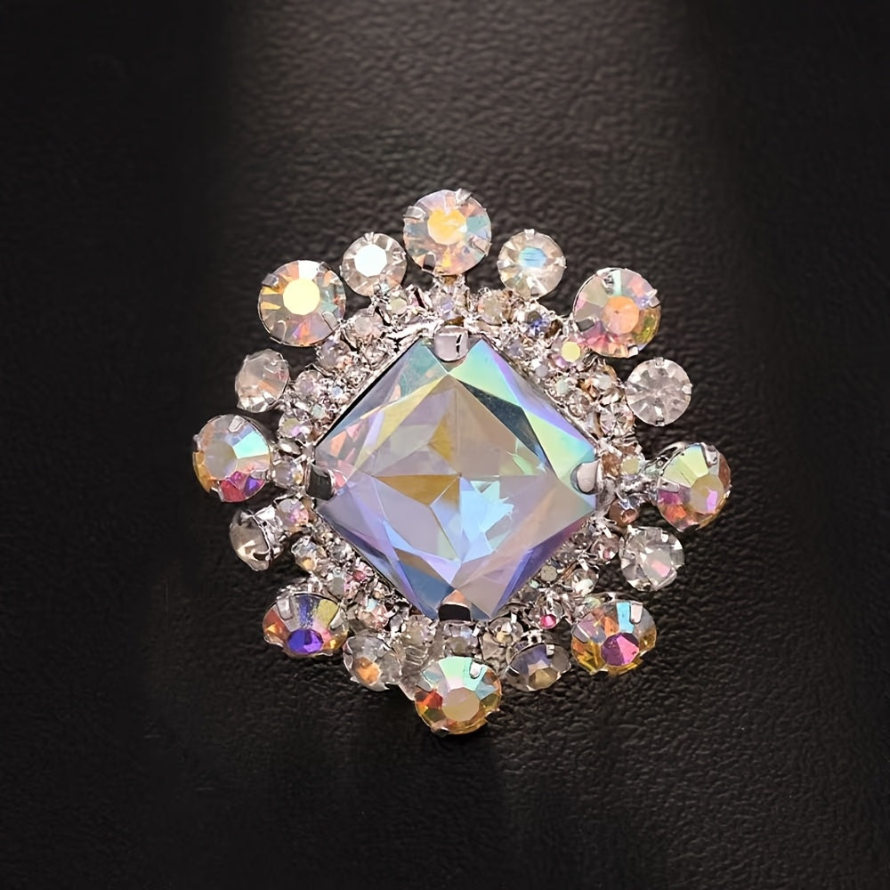 Trendy New Colorful Square Party Rings, Versatile And Unique Round Rings for Events.