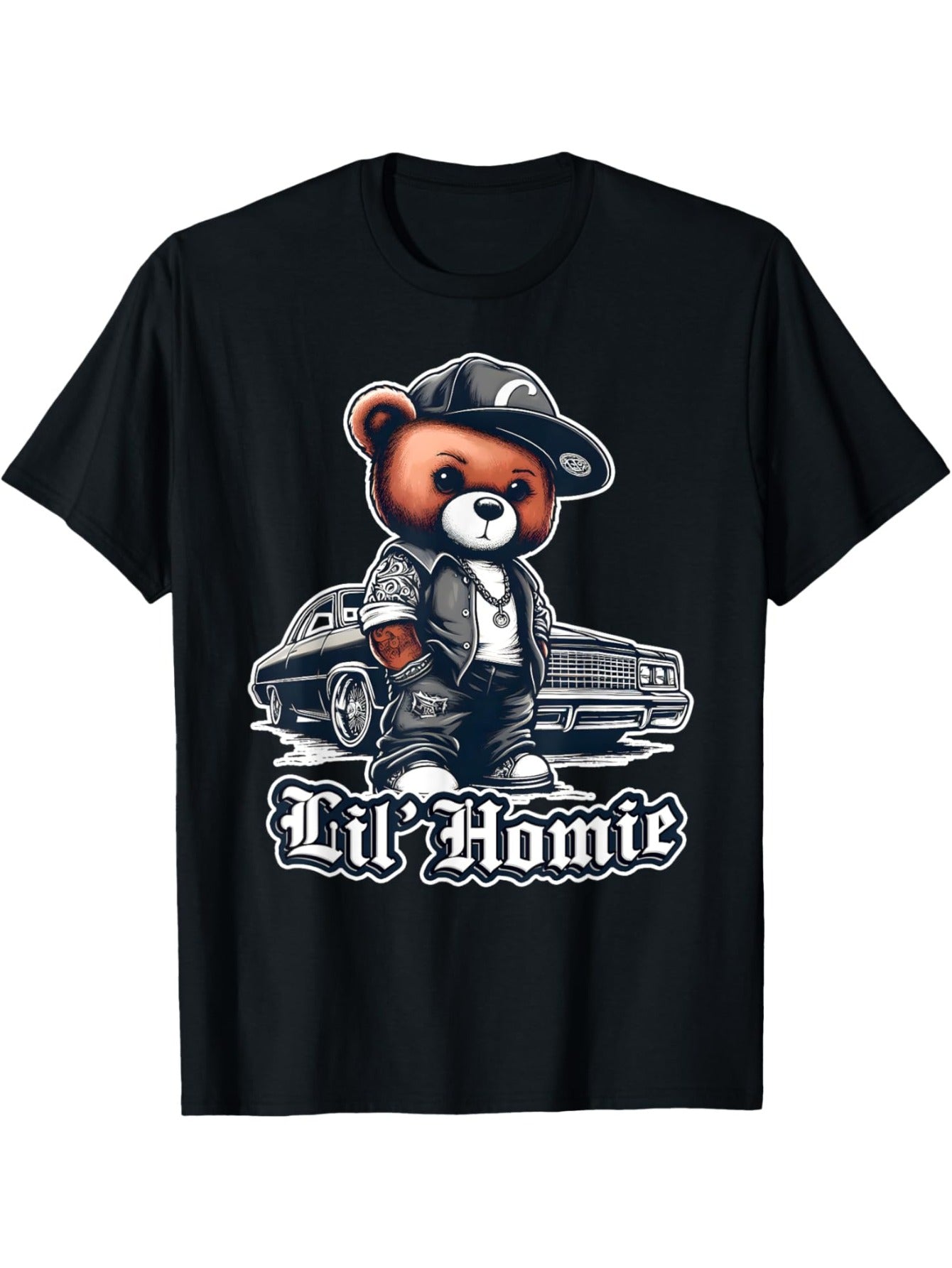 LIL HOMIE Shirt Cute Teddy Bear Hip Hop Lowrider Chicano T-Shirt