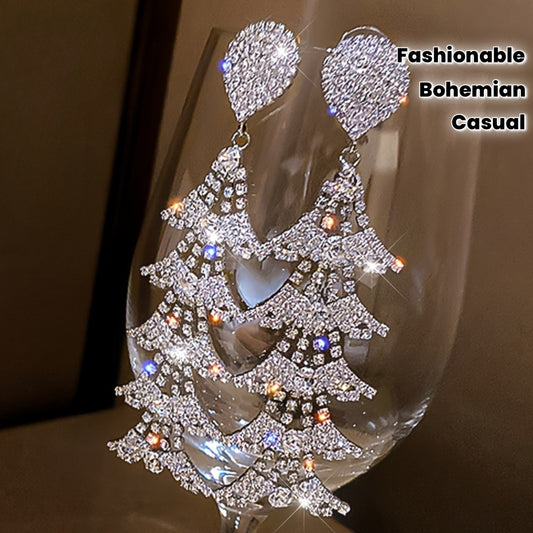 1 Pair of New Fashionable And Perfect Bohemian Style Long Geometric Cube Dangling Copper Earrings for Women Daily Wear Holiday Party, Casual Party, Birthday Gift Jewelry