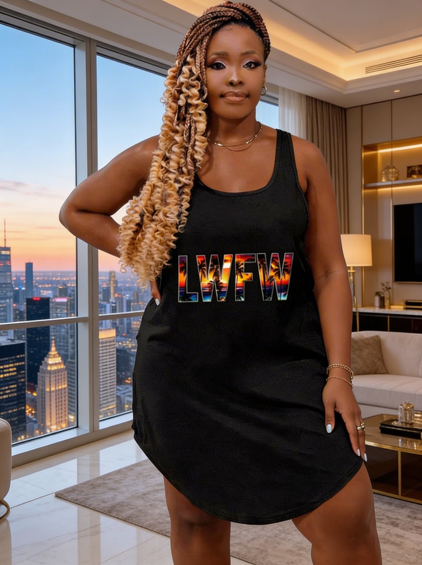 *******LWFW Plus Size Casual Sleeveless Dress*******