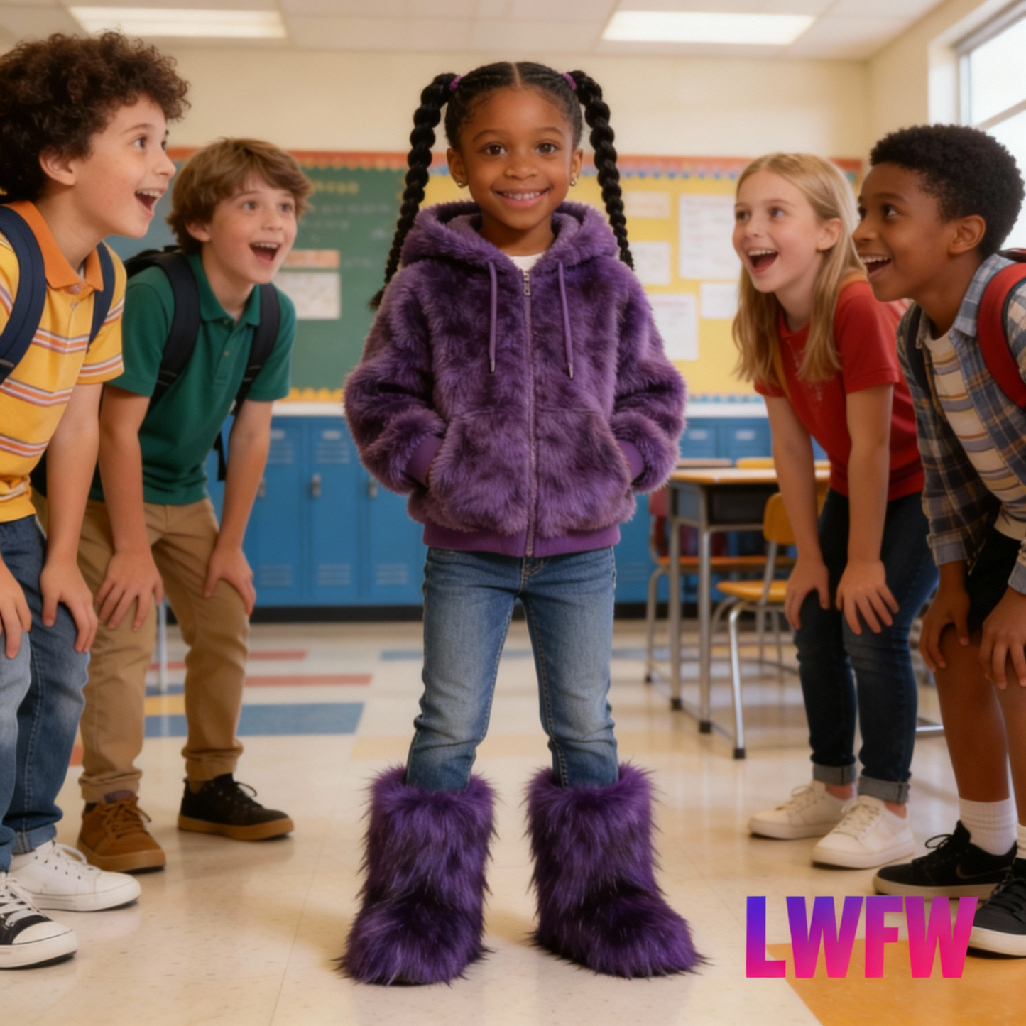 's Faux Fur Fur-Real Faux Fur-Like Winter Boots - Plush Warm Microfiber Furry Round Toe & Faux Fur Collar-like Ankle, Short Mid-Calf Cushioned Comfortable Indoor/Outdoor Purple (No-) Short Boots - Cozy Winter Shoes for Dresse