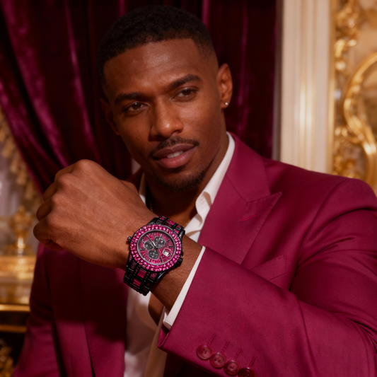 New Blue Rhinestone Hip Hop Men's Watch Fashion Ice Party Jewelry Watch Luxury Shining Gemstone Accessories Watch Fashion Men's and Women's Watch