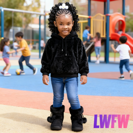 Kids' Plush Snow Boots - Slip-On Winter Boots with Non-Slip TPR Sole, Soft Fabric Upper & Fuzzy Lining - Warm Cold Weather Shoes for Boys & Girls, Toddler & Children - Christmas Halloween Gift (Pink) - Easy On/Off for Snow, I