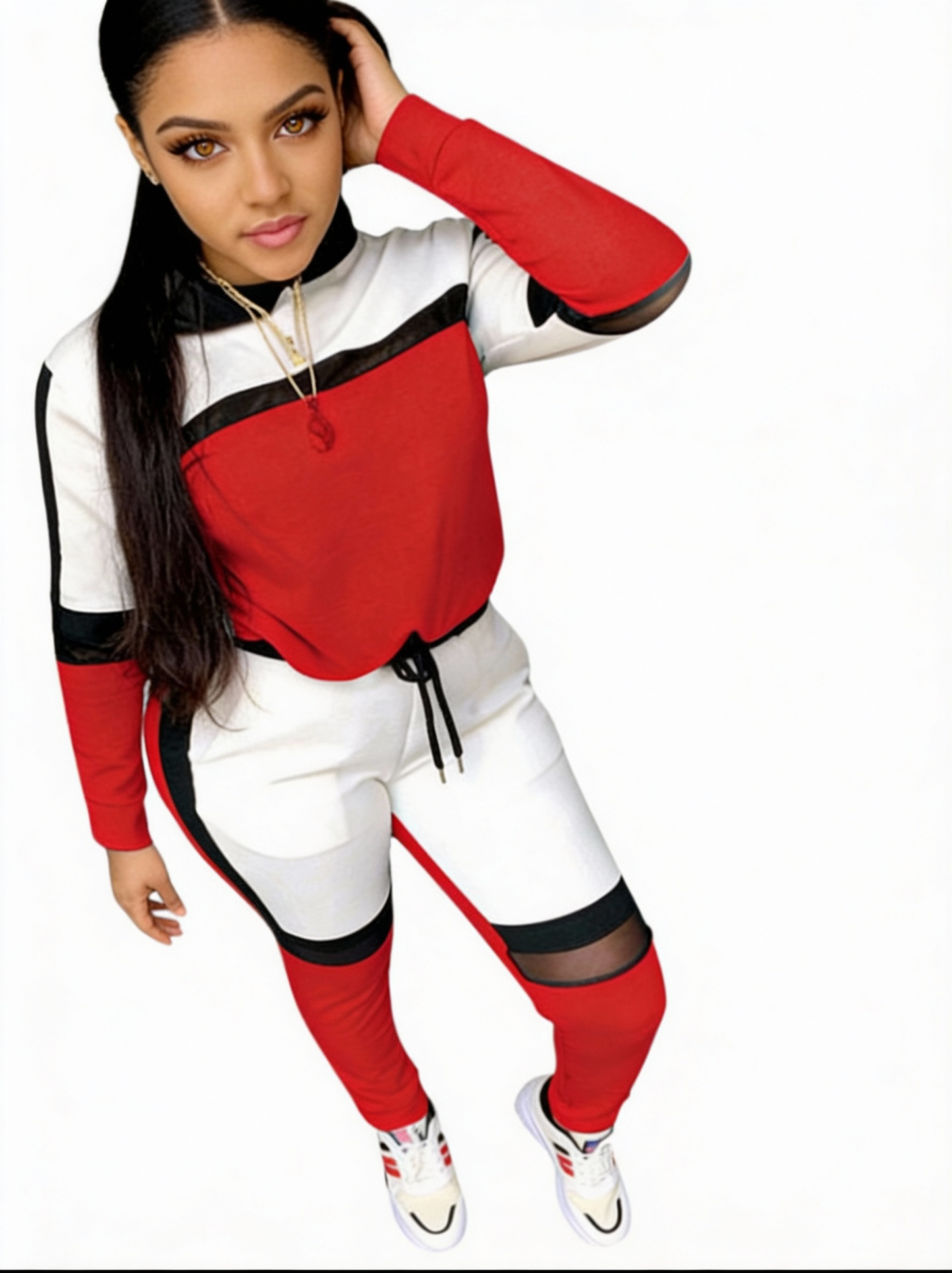 2pcs Women's Shapewear & Athletic Training Suit - Full-Body Panel Set with Tummy Control, Butt Lifter & Hip Enhancer, Color Block Sportswear for Gym, Dance, Yoga - Machine Washable 2pcs Outfit