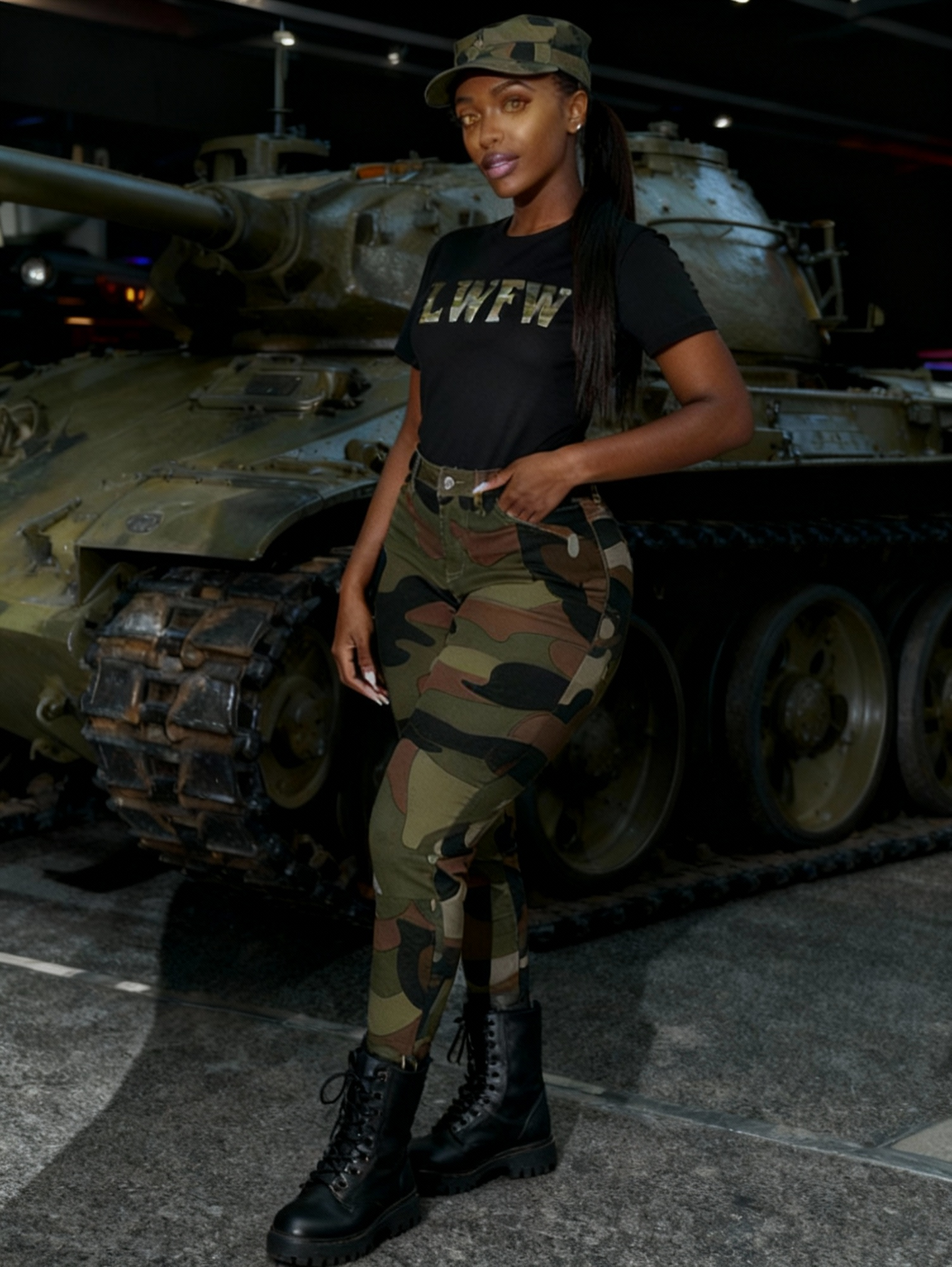 American Fashion Women'S Camouflage Tight Stretch Button Jeans