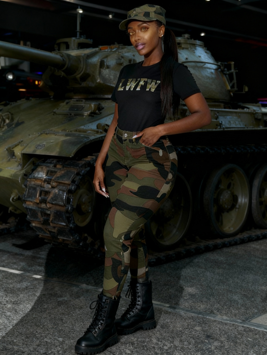 American Fashion Women'S Camouflage Tight Stretch Button Jeans