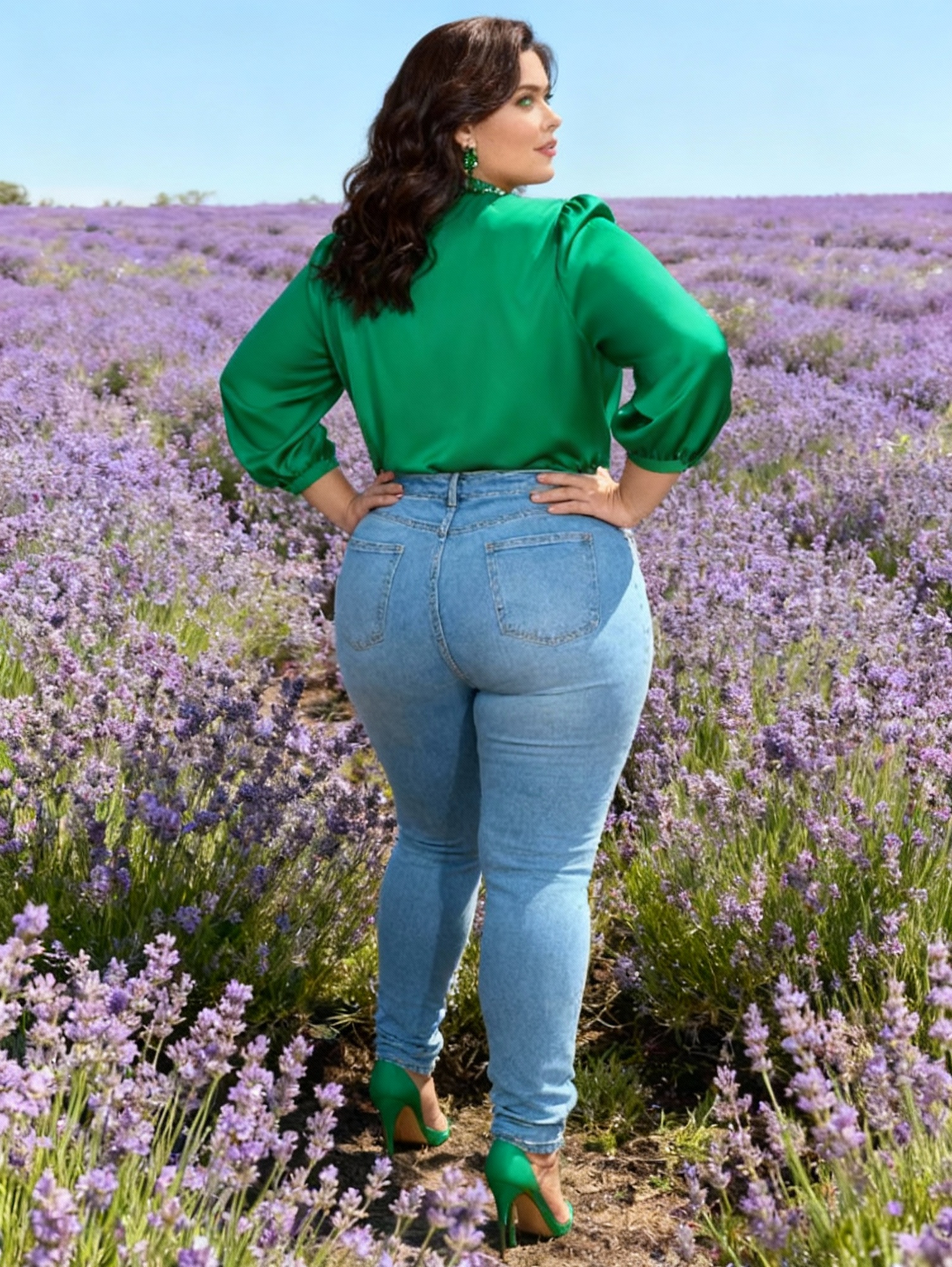 Plus Size Women's Stretchy Light Washed Blue Denim Jeans - Relaxed Fit Casual Pants with Zipper & Button Closure, Machine Washable All-Season Comfort, Comfortable Fabric