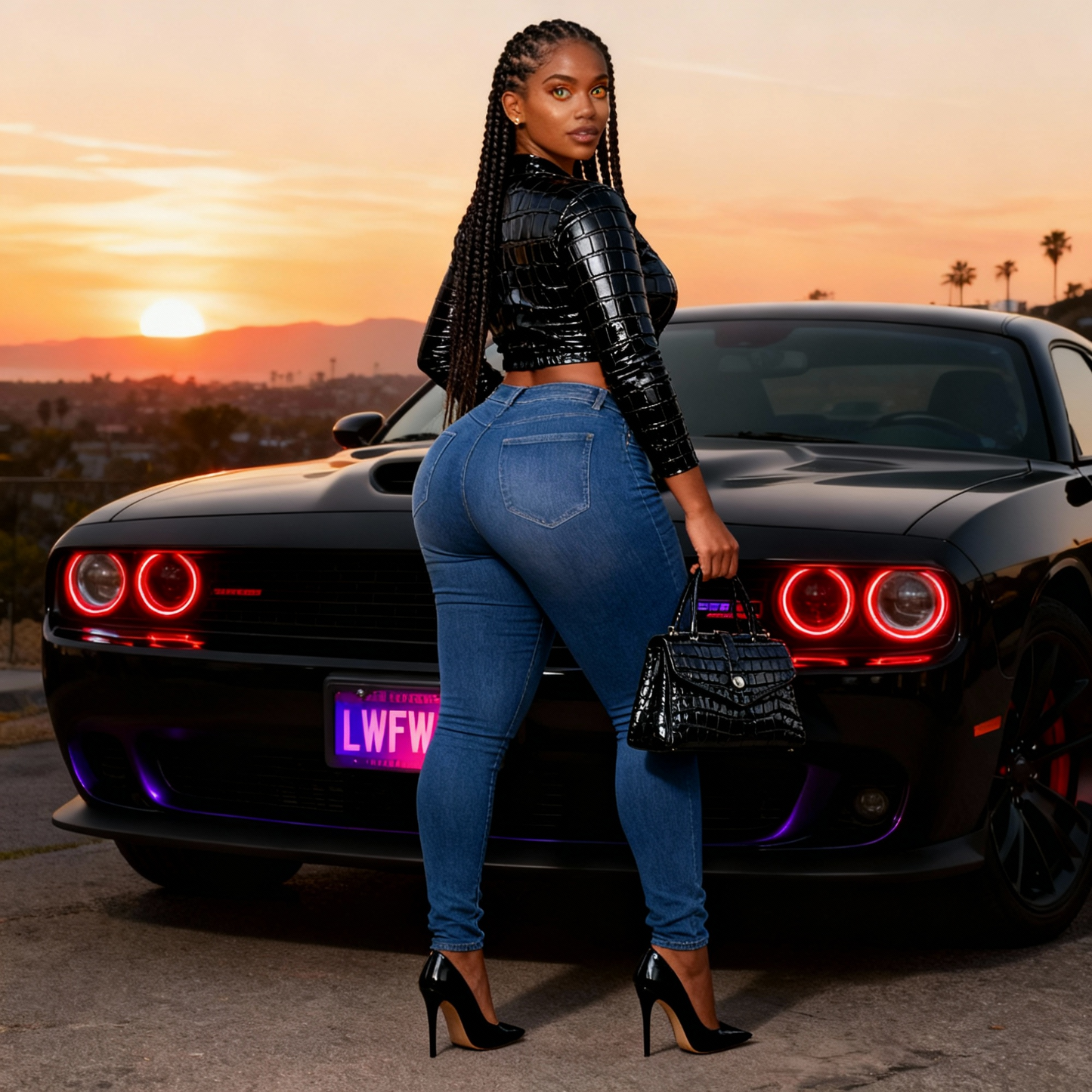 The New Women'S Bag 2025 Fashion Bright Faux Leather Crocodile Print Senior Large Capacity Single Shoulder Crossbody Handbag Two-piece Set