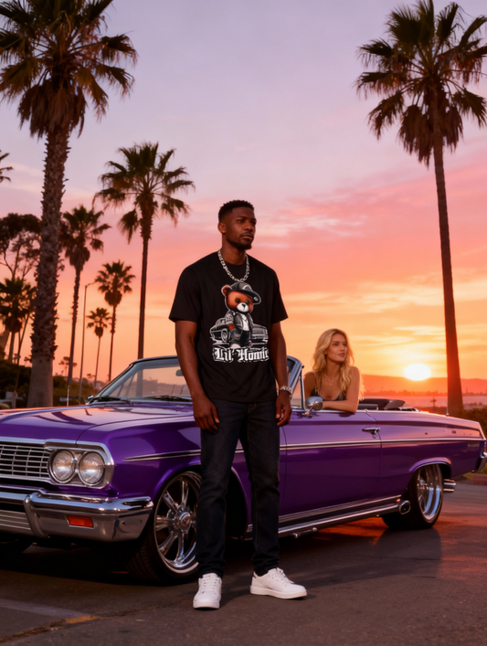 LIL HOMIE Shirt Cute Teddy Bear Hip Hop Lowrider Chicano T-Shirt