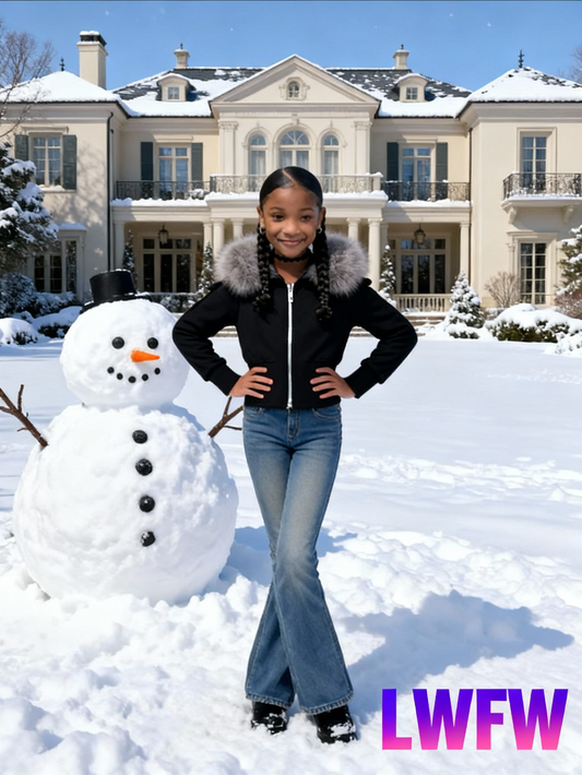 Girls' 2025 New Arrival Plush Lined Hooded Winter Jacket - Allover Coat with Pockets, Warm Outerwear for 8-15 Years, Machine Washable Cold Weather Clothing Suitable for 8-15 Years