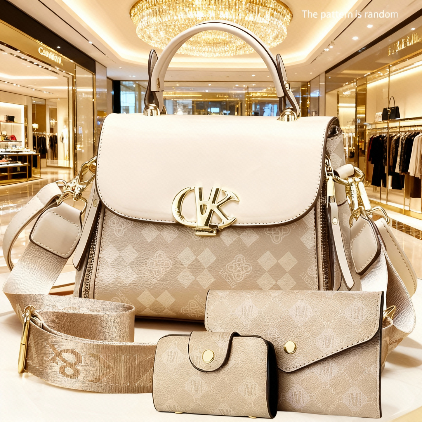 Women'S Handbag Set - Elegant Brown & Golden Tote with Detachable Strap, Zipper Closure, Polyester - Stylish Everyday & Formal Purse for Women, Versatile For Casual & Formal Occasions, Ladies Handbags, Urban Style, Durable Co