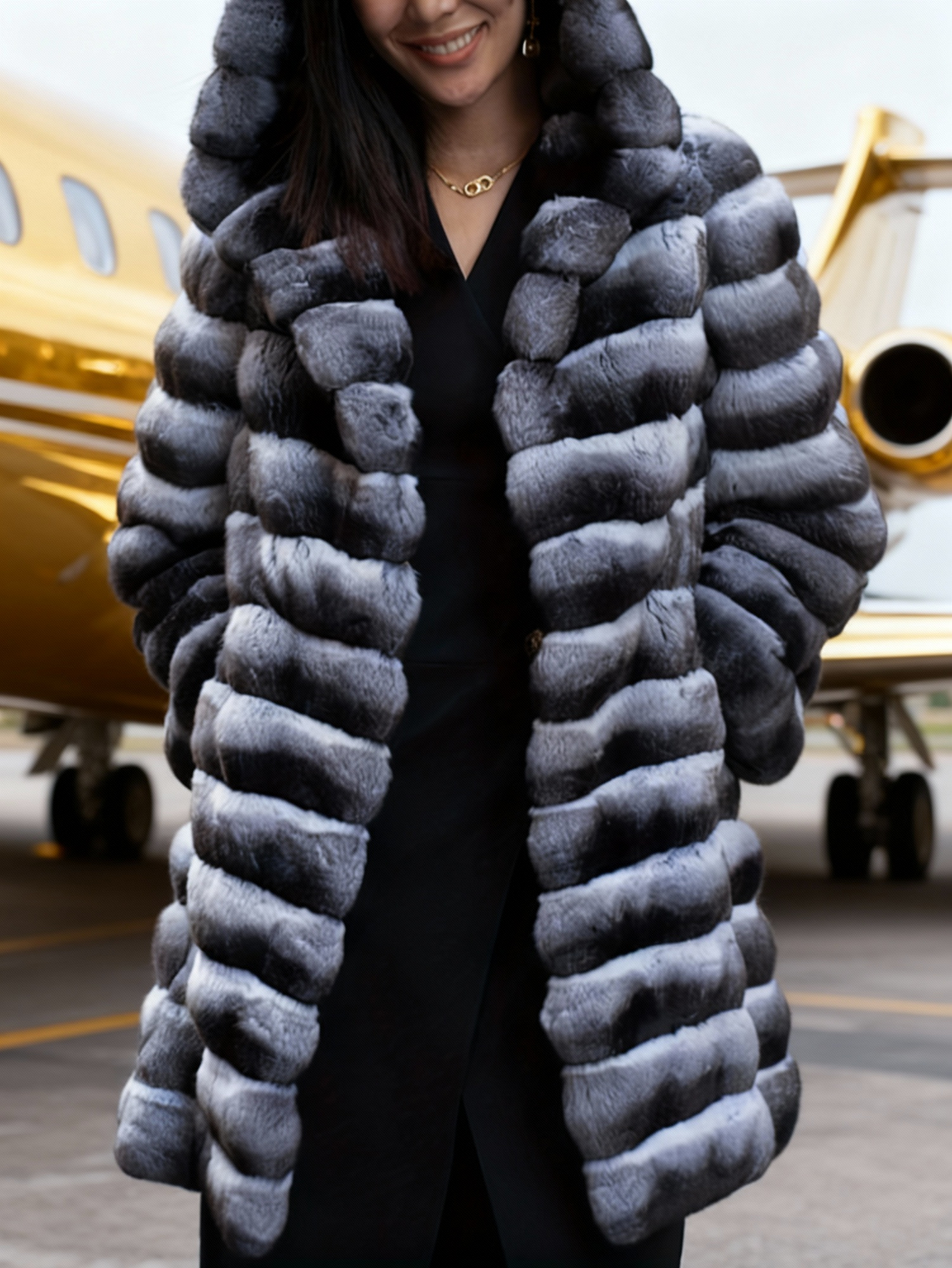 Women'S & Men'S Thick Warm Faux Fur Hooded Coat - Heavy-Duty Winter Jacket with Plush Lining, Full-Zip Closure, Medium-Long Length, Soft Faux Fur Exterior, Casual Outdoor Winter Coat for Men & Women, Warm Winter Coat for Cold