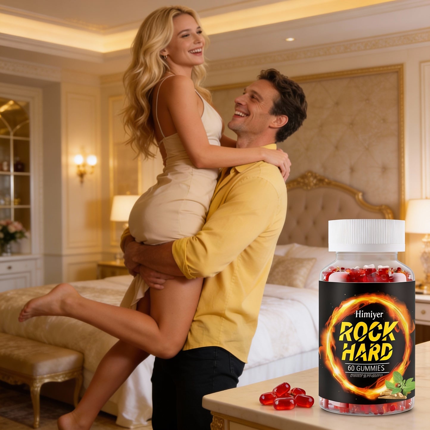 [Natural (ROCK HARD] 60 ROCK HARD Gummies | Rich In Natural Ingredients, Maca Root, Ashwagandha, Monkey Tail Grass, Saw Palmetto And Multiple Minerals