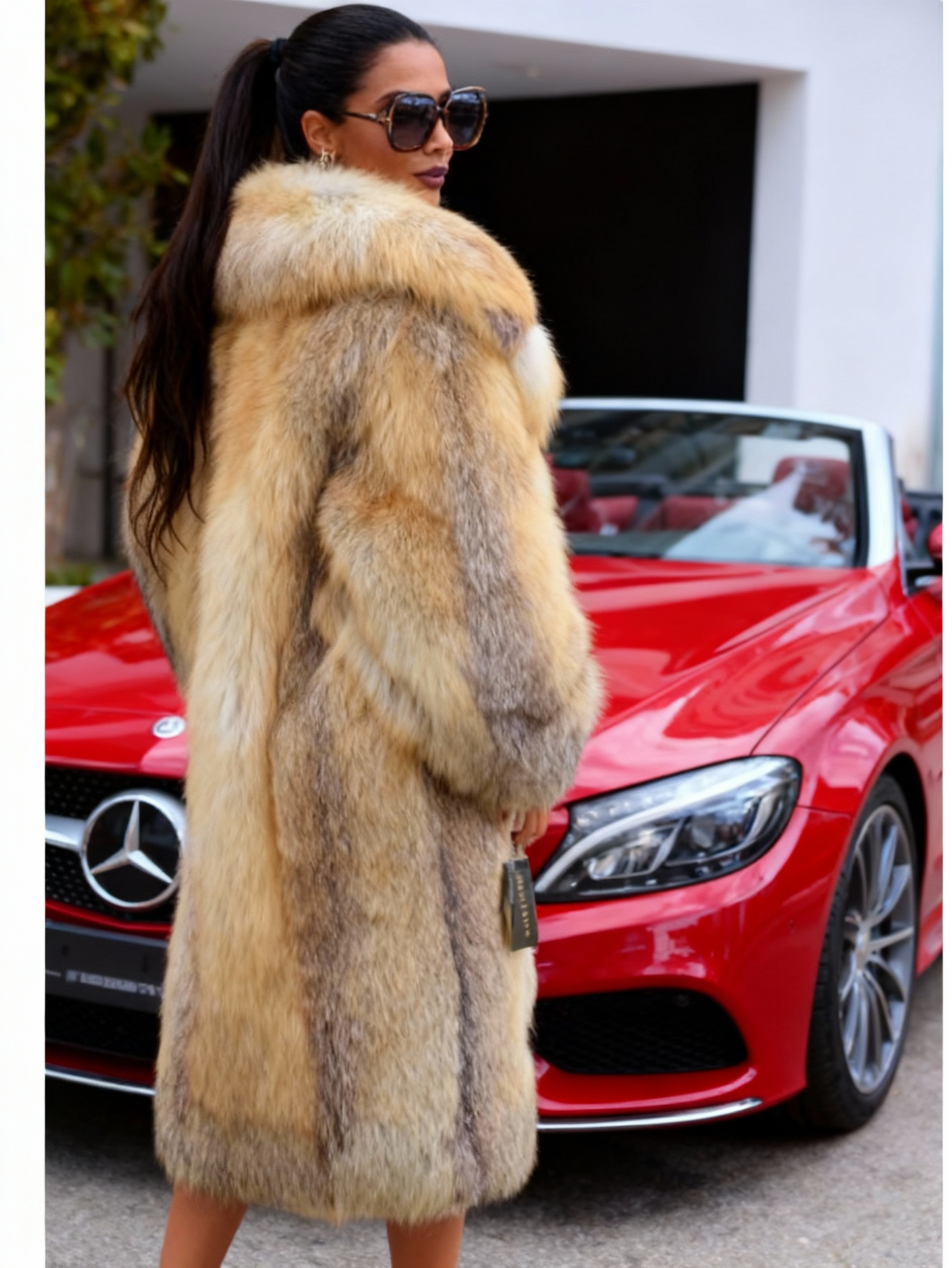 Autumn And Winter Warm Artificial Fur Coat, Mid-length Warm Patchwork Sports Jacket