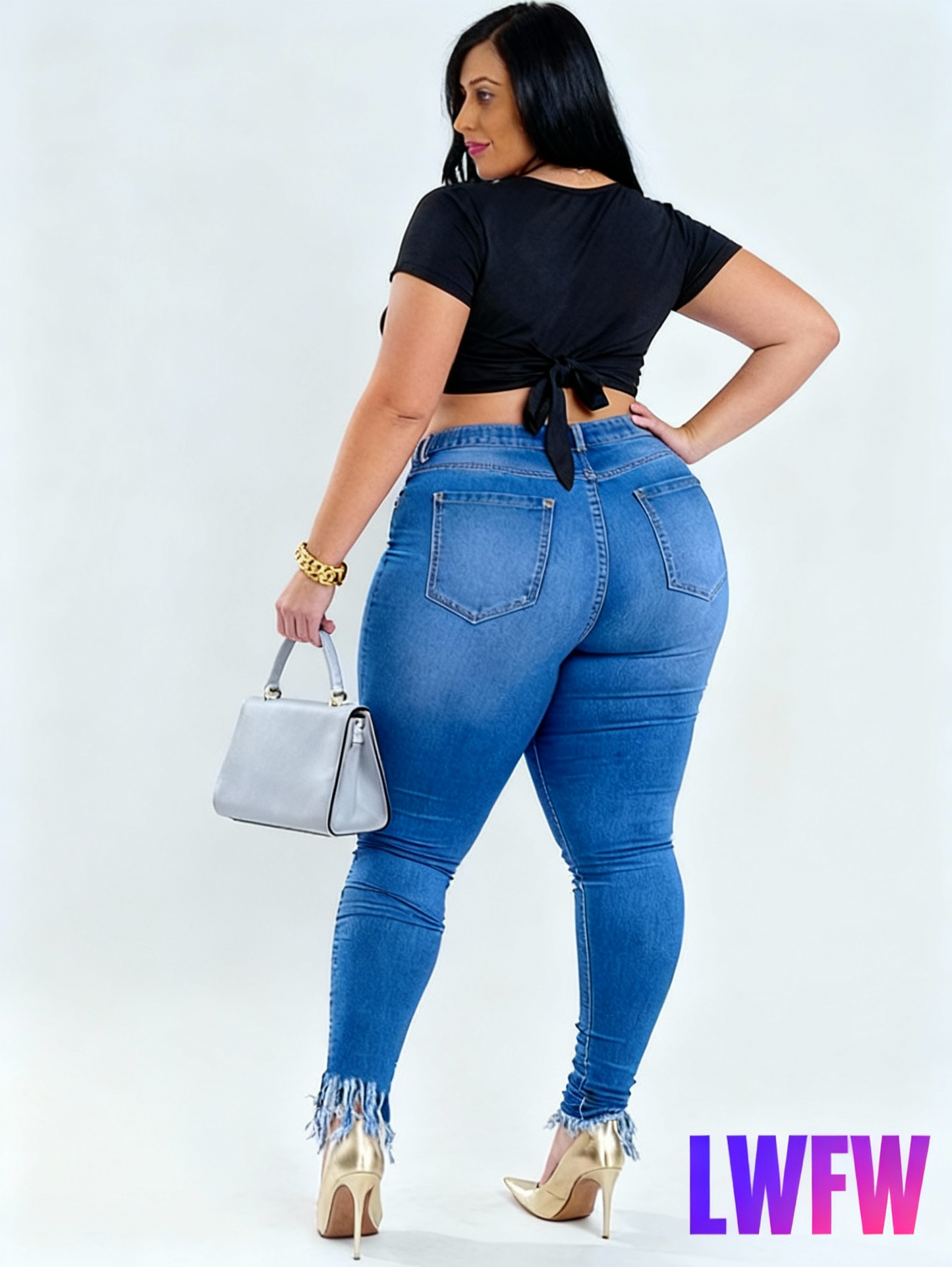 Women'S Plus Size Stretch Skinny Jeans - High-Rise, Slimming Denim Pants for Spring & Fall, Machine Washable