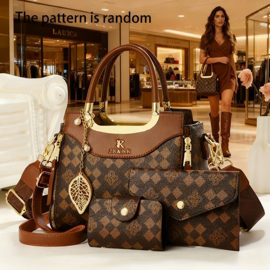 CHROSGEKEIDI Women's Multi-Piece Crossbody Handbag Set - Elegant Beige PU Leather Bags with Detachable Strap & Zipper Closure, Convertible Purse Collection for Everyday, Office, Formal Events - Ideal Gift for Women, Crossbody