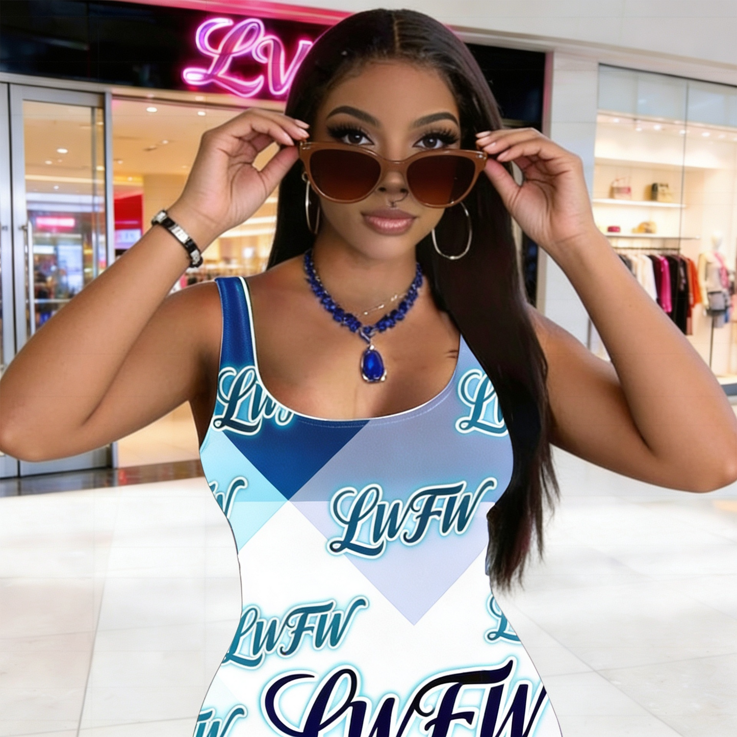 *******LWFW Sleeveless, Casual Mid-Length Dress*******