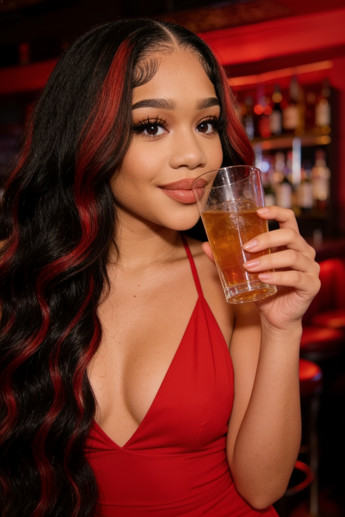 Red Black Human Hair Wigs Highlight Body Wave Human Hair Wigs 5x5 Lace Front Wigs Glueless Wig Colored Curly Human Hair Wigs