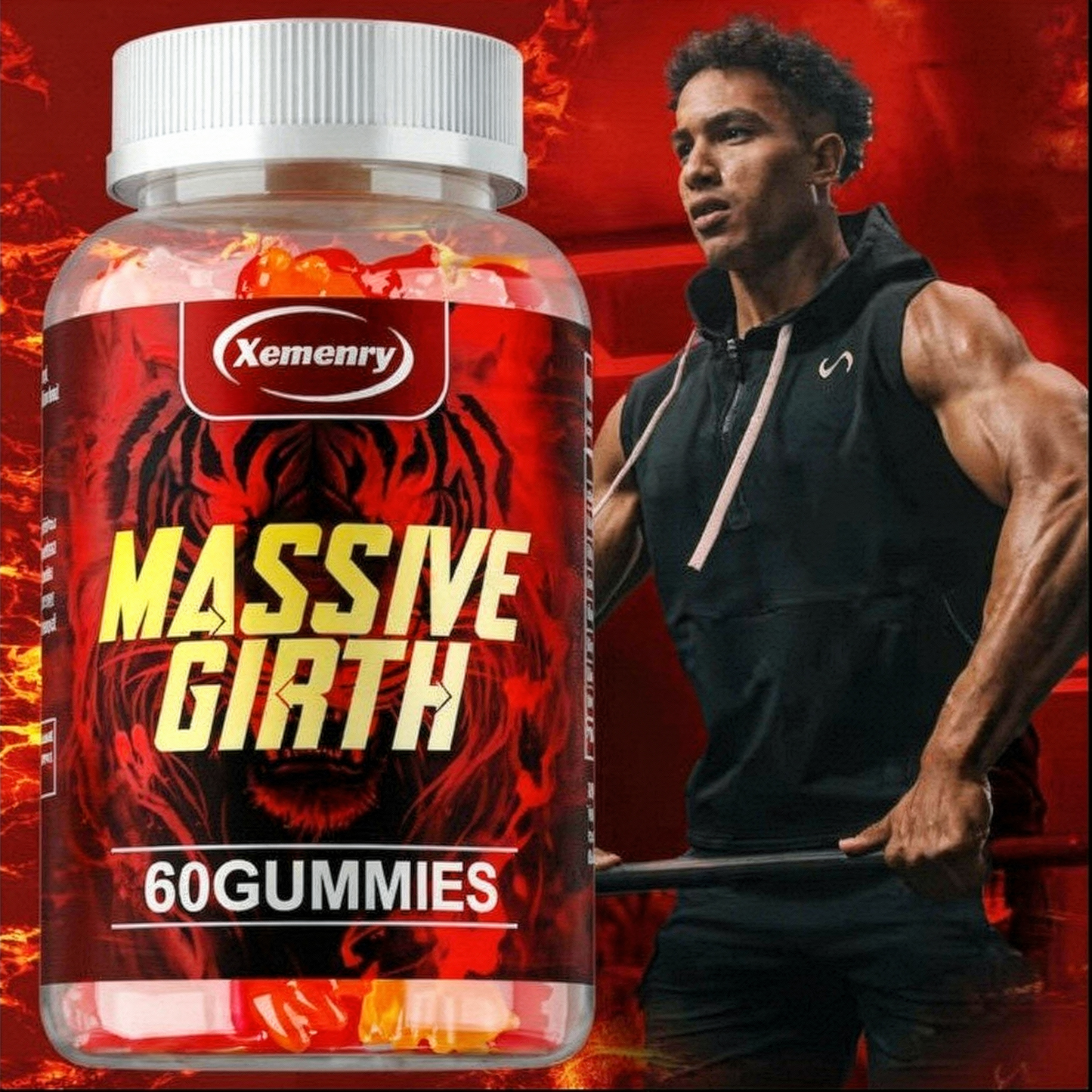 MASSIVE GIRTH Gummies - 60 Gummies Highly Effective Extraction - Stamina, Dietary Supplement - Rich In Maca, Ashwagandha Root And Multiple Minerals 60 Gummies