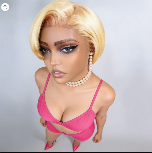 Pixie Cut Wig Human Hair 13x4 Lace Front Wigs 8 Inch Short Bob Wigs Pre Plucked Short Straight 180% Density